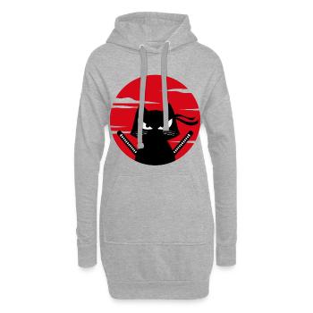 Katze Mangastyle Anime Manga Japanisch Animation - Hoodie-Kleid - Grau meliert - Vorne
