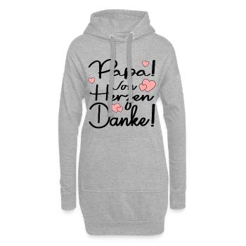 DANKESCHÖN PAPA - VON HERZEN DANKE SAGEN SPRÜCHE - Hoodie-Kleid - Grau meliert - Vorne