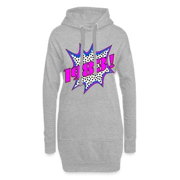 POPART GEBURTSJAHR 1983 - Hoodie-Kleid - Grau meliert - Vorne