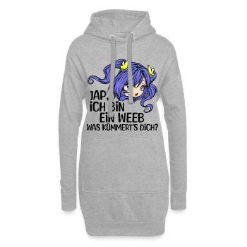 Comic Mädchen Anime Mangastyle Manga Statement - Hoodie-Kleid - Grau meliert - Vorne