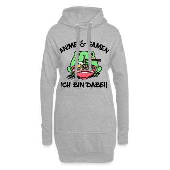 Anime Ramen Statement Manga Animation Zeichentrick - Hoodie-Kleid - Grau meliert - Vorne