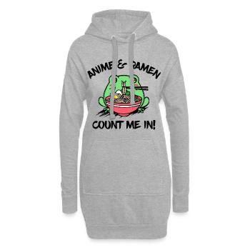 Manga Animation Anime Ramen Animation Déclaration - Sweat-shirt à capuche long Femme - gris chiné - Devant