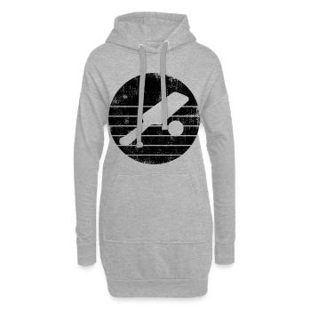 Cricket Schläger und Ball - Hoodie-Kleid - Grau meliert - Vorne