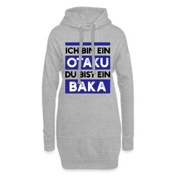 Japanisch Statement Manga Comic Anime Trickfilm - Hoodie-Kleid - Grau meliert - Vorne
