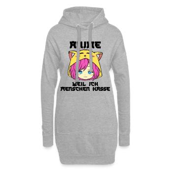 Japanisch Comic Manga Anime Zeichentrick Statement - Hoodie-Kleid - Grau meliert - Vorne