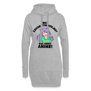 Anime Statement Zeichentrick Animation Comic Manga - Hoodie-Kleid - Grau meliert - Vorne