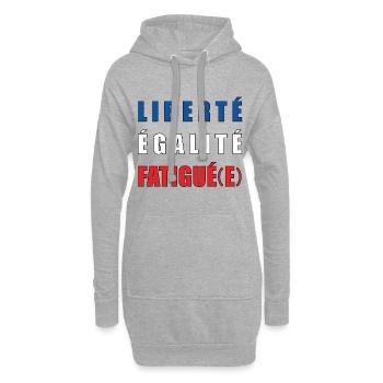LIBERTÉ ÉGALITÉ FATIGUÉ(E) - Sweat-shirt à capuche long Femme - gris chiné - Devant