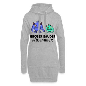Großer Bruder Geschwisterliebe Statement Bro - Hoodie-Kleid - Grau meliert - Vorne