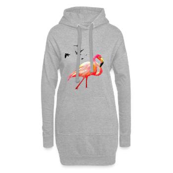 Watercolor Flamingo Summer Art - Hoodie-Kleid - Grau meliert - Vorne
