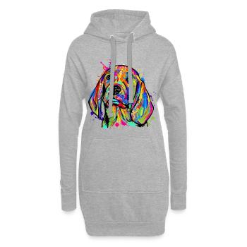 Animal préféré Animaux Chien Cuddly Pet Pet - Sweat-shirt à capuche long Femme - gris chiné - Devant