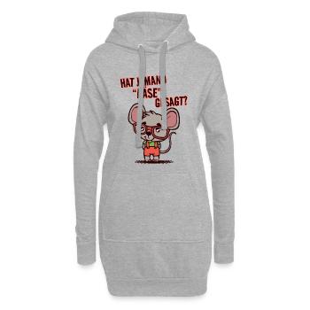 Ratte Statement Haustiere Kuscheltier Heimtier - Hoodie-Kleid - Grau meliert - Vorne