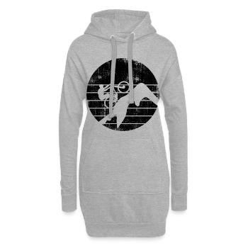 Mountainbiker Skizze - Hoodie-Kleid - Grau meliert - Vorne