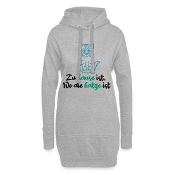 Katze Statement Haustiere Lieblingstier Heimtier - Hoodie-Kleid - Grau meliert - Vorne