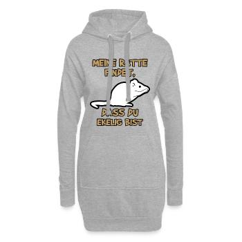 Ratte Statement Haustiere Tiere Schoßtier - Hoodie-Kleid - Grau meliert - Vorne