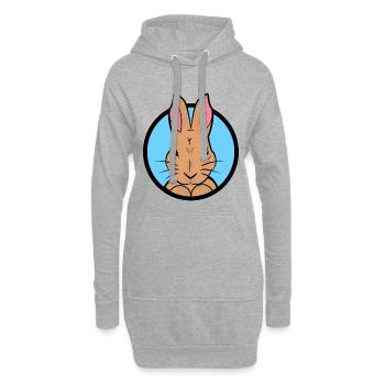 Häschen Haustiere Kuscheltier Lieblingstier Tiere - Hoodie-Kleid - Grau meliert - Vorne