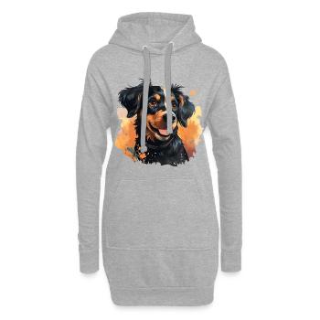 Mignon Dog Design - Animaux, Joie, Amour - Sweat-shirt à capuche long Femme - gris chiné - Devant