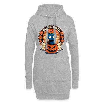 Purr Evil Funny Halloween Cat - Sweat-shirt à capuche long Femme - gris chiné - Devant