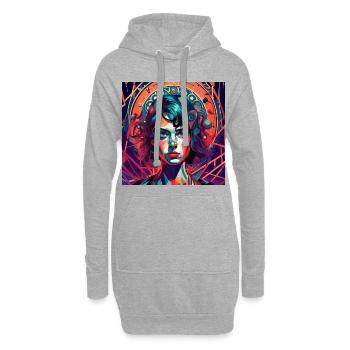 Psychedelic Lady - Hoodie-Kleid - Grau meliert - Vorne