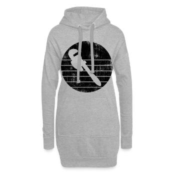 Clé à pipe - Sweat-shirt à capuche long Femme - gris chiné - Devant