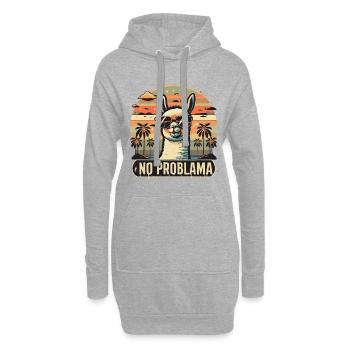 Ein Unbeschwertes No Problama - Hoodie-Kleid - Grau meliert - Vorne