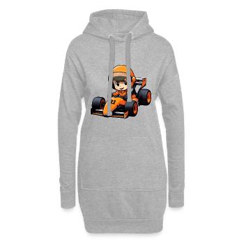 Pilote de course en voiture orange - 81 - Formula Car - Sweat-shirt à capuche long Femme - gris chiné - Devant