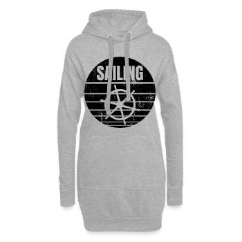 Segelboot Steuerrad - Hoodie-Kleid - Grau meliert - Vorne