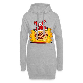SCHWÄBISCHE MAULTASCHEN WEIHNACHTSMANN - Hoodie-Kleid - Grau meliert - Vorne