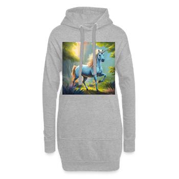 Licorne dans la forêt - Sweat-shirt à capuche long Femme - gris chiné - Devant