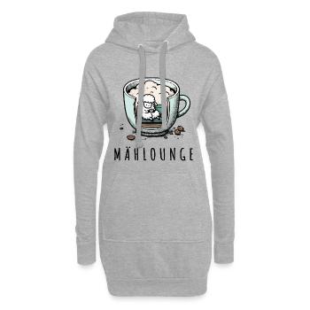 mählounge melange schaf lounge wortspiel kaffee - Hoodie-Kleid - Grau meliert - Vorne