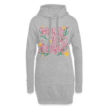 Fröhliche und helle festliche Schrift - Hoodie-Kleid - Grau meliert - Vorne