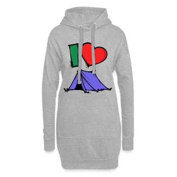 Camper Statement Camping Herz Campingplatz Zelten - Hoodie-Kleid - Grau meliert - Vorne