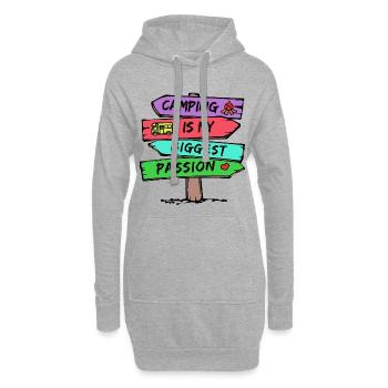 Déclaration de camping Caravane Camper Vacances Randonneurs - Sweat-shirt à capuche long Femme - gris chiné - Devant