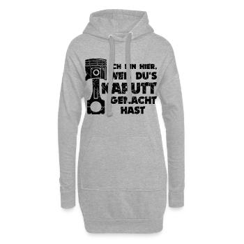 Workaholic Statement Job Arbeiter Mechaniker - Hoodie-Kleid - Grau meliert - Vorne