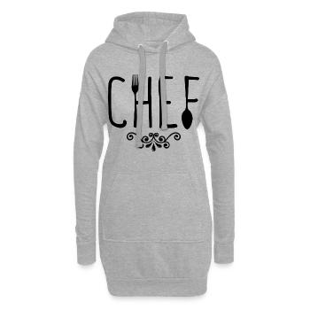 Karriere Koch Job Geld Verdienen Spruch Erfolg - Hoodie-Kleid - Grau meliert - Vorne