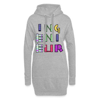 Karriere Arbeit Spruch Job Ingenieur Vorgesetzter - Hoodie-Kleid - Grau meliert - Vorne