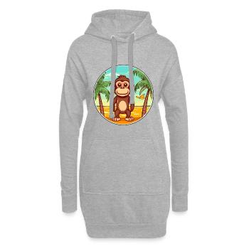 Affe Aquarell Cartoon Kawaii Clipart Tier - Hoodie-Kleid - Grau meliert - Vorne