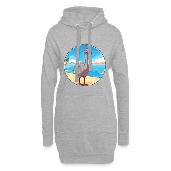 Strauß Aquarell Cartoon Kawaii Clipart Tier - Hoodie-Kleid - Grau meliert - Vorne