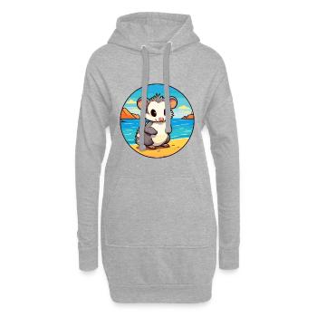 Opossum Aquarell Cartoon Kawaii Clipart Tier - Hoodie-Kleid - Grau meliert - Vorne