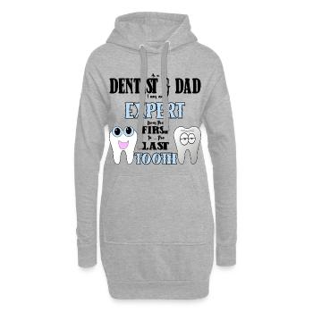 Dentiste papa dentiste papa cadeau - Sweat-shirt à capuche long Femme - gris chiné - Devant
