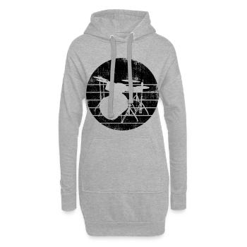 Dessin de percussion - Sweat-shirt à capuche long Femme - gris chiné - Devant