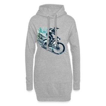 VTT VTT Descente Cadeau - Sweat-shirt à capuche long Femme - gris chiné - Devant
