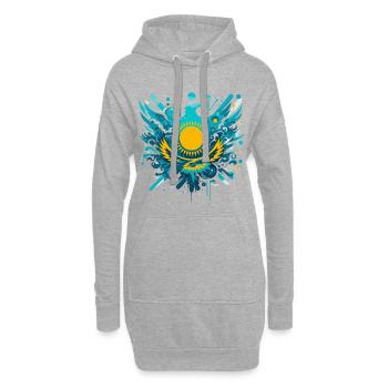 Kasachstan kunstvoll Geschenk - Hoodie-Kleid - Grau meliert - Vorne