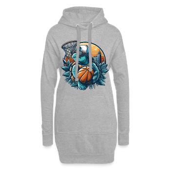 Basketball Schildkröte Sonnenbrille Geschenk - Hoodie-Kleid - Grau meliert - Vorne