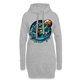 Basketball Schildkröte Dunking Geschenk - Hoodie-Kleid - Grau meliert - Vorne