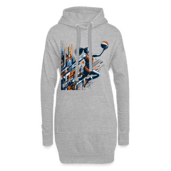 Frau Basketball Dunking Design - Hoodie-Kleid - Grau meliert - Vorne