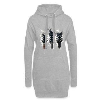 Guitar Head Trio & Splash T-Shirt - Hoodie-Kleid - Grau meliert - Vorne