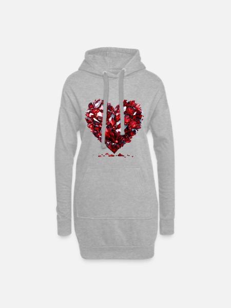 Ruby Love T-Shirt - Hoodie Dress - heather grey