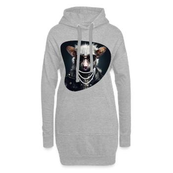 Hartgestein-Opossum - Hoodie-Kleid - Grau meliert - Vorne