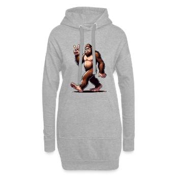 Bigfoot Joyeux en Promenade - Sweat-shirt à capuche long Femme - gris chiné - Devant
