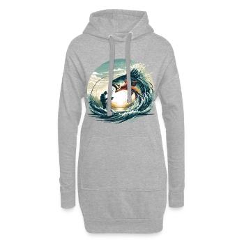 Pêche pêcheur dynamique cadeau - Sweat-shirt à capuche long Femme - gris chiné - Devant
